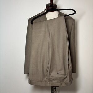 Joseph & Feiss 100% Wool‎ Suit Brown Micro-Pattern 2-Button US Sz 50